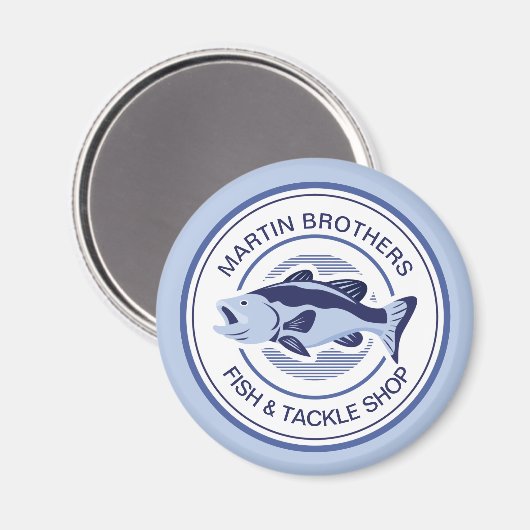 Custom Fisherman Blue Bass Fishing Magnet (Vorderseite/Rückseite)