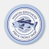 Custom Fisherman Blue Bass Fishing Magnet (Vorne)