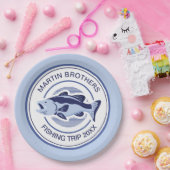 Custom Fisherman Party Blue Bass Fish Pappteller (Party)