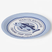 Custom Fisherman Party Blue Bass Fish Pappteller (Schrägansicht)