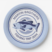 Custom Fisherman Party Blue Bass Fish Pappteller (Vorderseite)