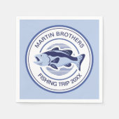 Custom Fisherman Party Blue Bass Fish Serviette (Vorderseite)