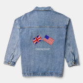 Custom Flags of England & United Staaten Jeansjacke (Rückseite)