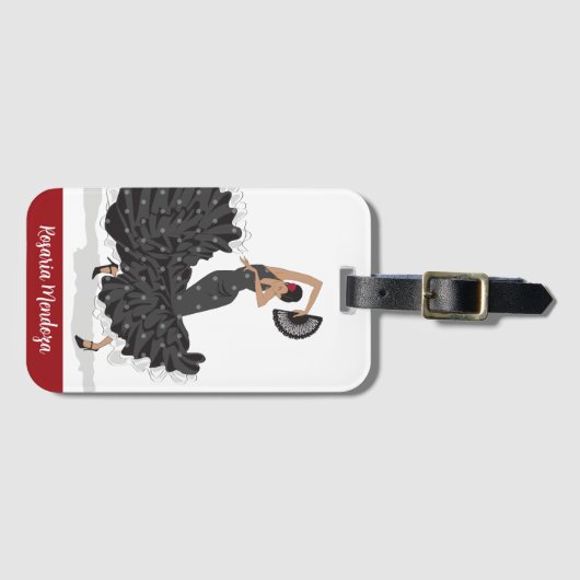 Custom Flamenco Dancer Gepäckmarke Gepäckanhänger (Vorderseite (Horizontal))
