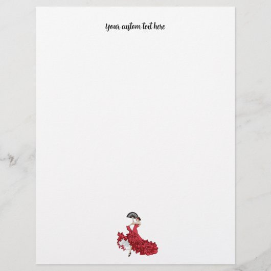 Custom Flamenco Dancer Stationery Briefbogen (Vorderseite)