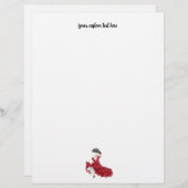 Custom Flamenco Dancer Stationery Briefbogen (Vorne/Hinten)