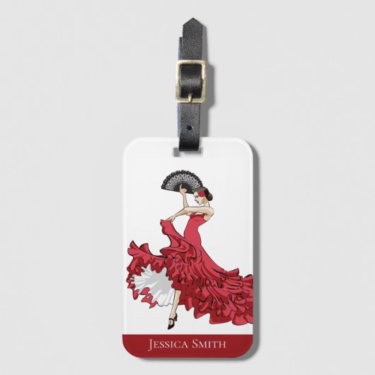 Custom Flamenco Luggage Tag Gepäckanhänger (Vorderseite Vertikal)