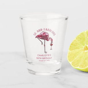 Custom Flamingo 50. Geburtstag 50 und Fabulous Schnapsglas