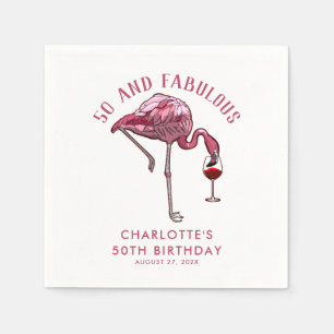 Custom Flamingo 50. Geburtstag Novelty Swag Paper Serviette