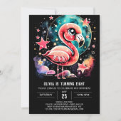 Custom Flamingo Modern Birthday Einladung (Vorderseite)