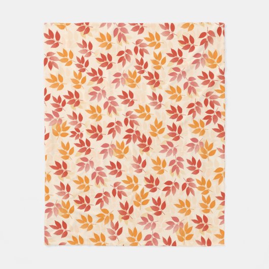 Custom Fleece Blanket Autumn Leaves Muster (Vorderseite)