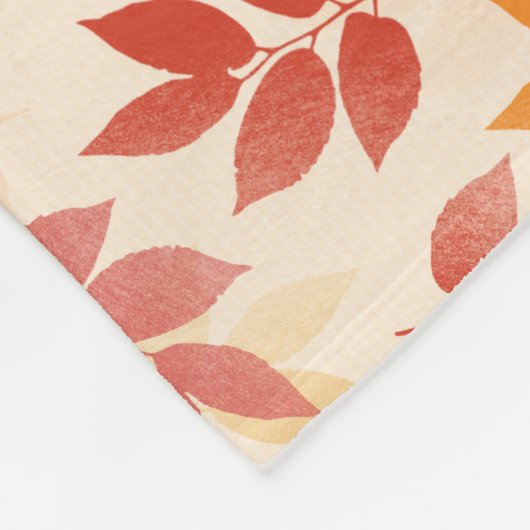 Custom Fleece Blanket Autumn Leaves Muster (Ecke)