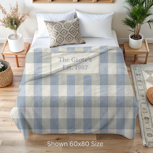 Custom Fleece Blanket Name Est Date Family Gift