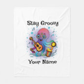 Custom Fleece Blanket | Retro Octopus Name & Text (Vorderseite)