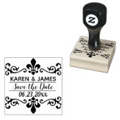 Custom. Fleur De Lis. Save The Date. Gummistempel (Stempel)