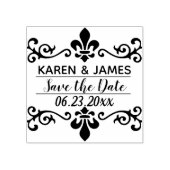 Custom. Fleur De Lis. Save The Date. Gummistempel (Prägung)