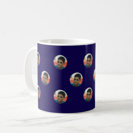 Custom Floating  Portrait with Bold Background Kaffeetasse (Vorderseite Links)