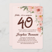 Custom Floral 40. Geburtstag Einladung (Vorne/Hinten)
