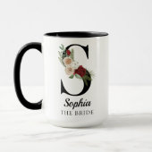 Custom Floral Alphabet Mug Gift for Bride Wife Tasse (Links)