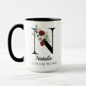 Custom Floral Alphabet Mug Gift for Coworkers Tasse (Links)