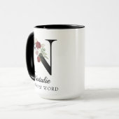 Custom Floral Alphabet Mug Gift for Coworkers Tasse (Vorderseite Links)