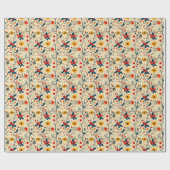 Custom Floral and Berry Christmas Wrap Geschenkpapier (Flach)