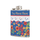 Custom Floral and Imitate Lace on Blue Hip Flask Flachmann (Links)