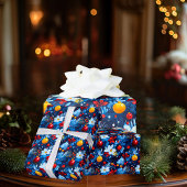 Custom Floral and Ornaments Weihnachten Geschenkpapier