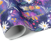 Custom Floral and Pine Christmas Geschenkpapier (Rolleneckpunkt)