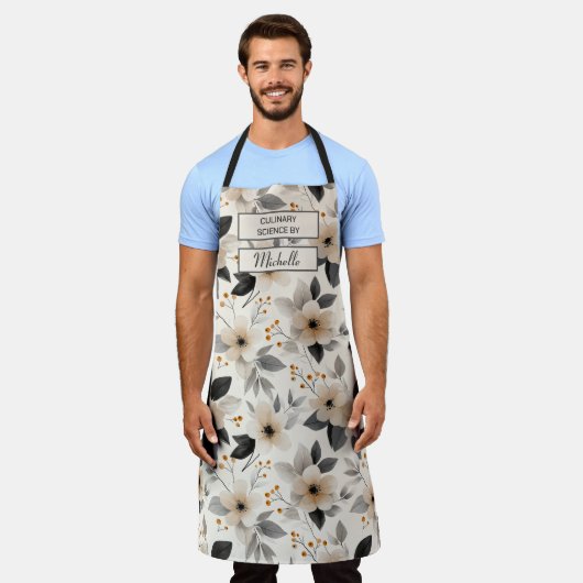 Custom Floral Apron – Culinary Science by [Name] Schürze (Getragen)