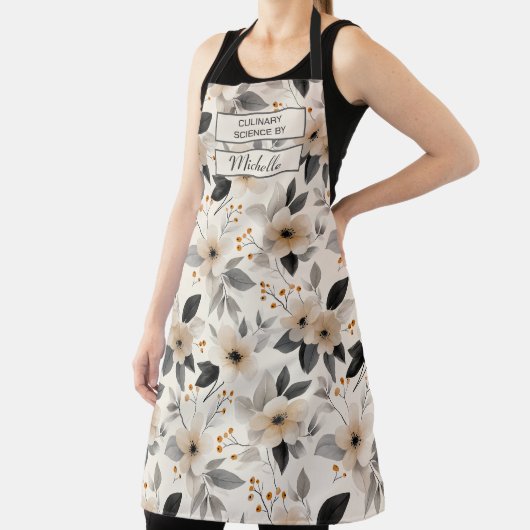 Custom Floral Apron – Culinary Science by [Name] Schürze (InSitu)