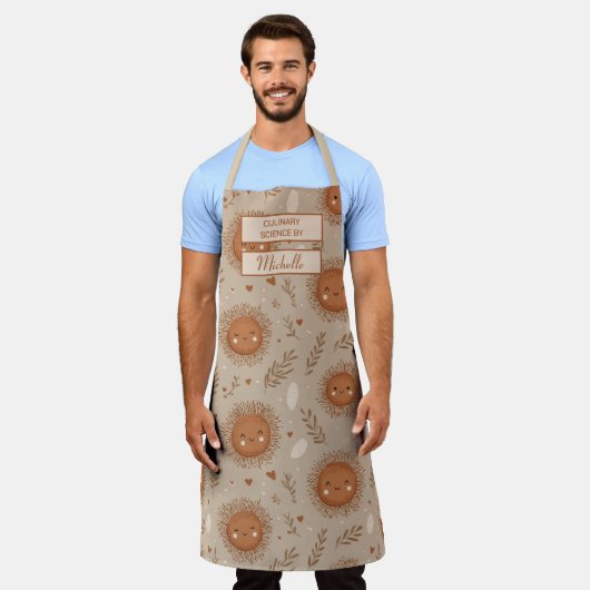 Custom Floral Apron – Culinary Science by [Name] Schürze (Getragen)