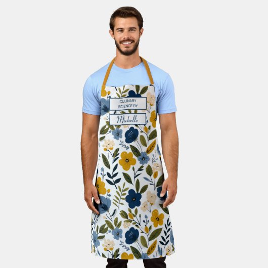 Custom Floral Apron – Culinary Science by [Name] Schürze (Getragen)