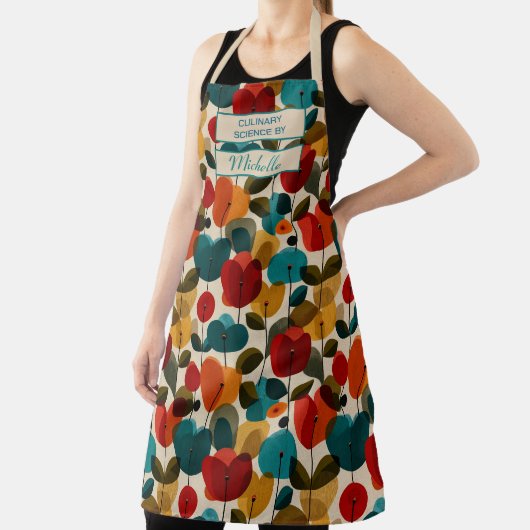 Custom Floral Apron – Culinary Science by [Name] Schürze (InSitu)