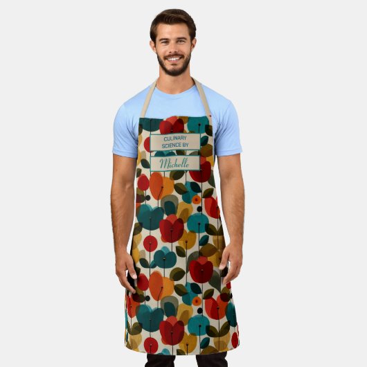 Custom Floral Apron – Culinary Science by [Name] Schürze (Getragen)