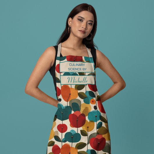 Custom Floral Apron – Culinary Science by [Name] Schürze