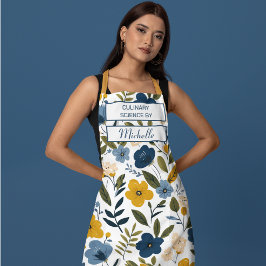 Custom Floral Apron – Culinary Science by [Name] Schürze