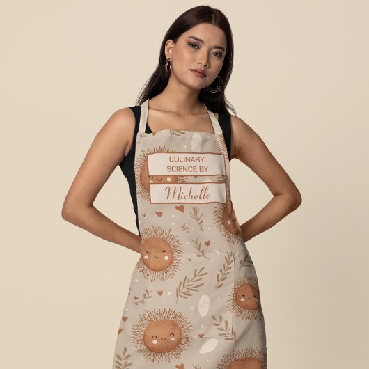 Custom Floral Apron – Culinary Science by [Name] Schürze