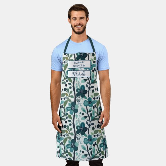 Custom Floral Apron – Culinary Science by [Name] Schürze (Getragen)