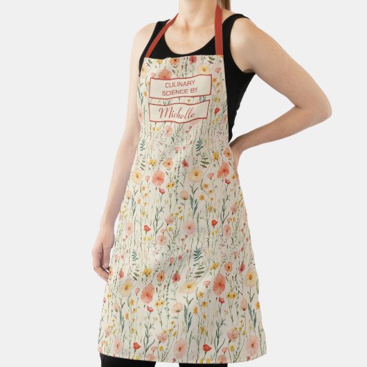 Custom Floral Apron – Culinary Science by [Name] Schürze (InSitu)