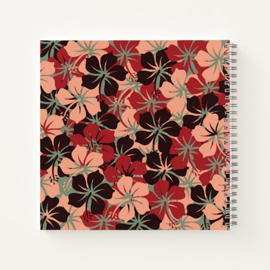Custom Floral Ästhetik Gemustert Square Notebook Notizblock (Rückseite)