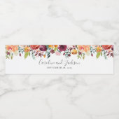 Custom Floral Autumn Wedding Wasserflaschenetikett (Einzelnes Label)
