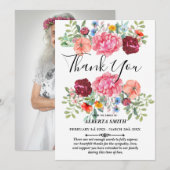 Custom Floral Beileid Danke Karte (Vorne/Hinten)