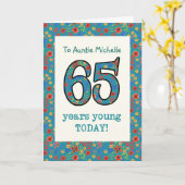 Custom Floral Birthday Card 65 Years Young Karte (Gelbe Blume)