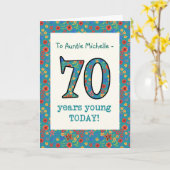 Custom Floral Birthday Card, 70 Jahre Young Karte (Gelbe Blume)