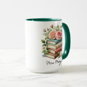 Custom Floral Books Lehrer Wertschätzung Bibliothe Tasse (VorderseiteRechts)