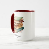 Custom Floral Books Lovers Geschenk für Leserinnen Tasse (Vorderseite Links)