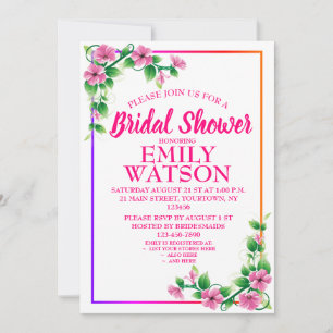 Custom Floral Bridal Dusche Einladung