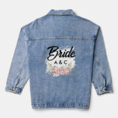 Custom Floral Bride Denim Jacket Jeansjacke (Rückseite)