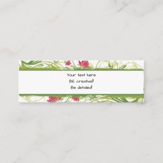 Custom Floral Business Card Mini Visitenkarte (Vorderseite)